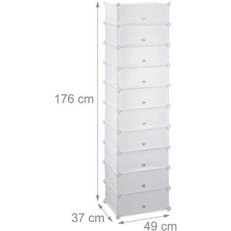 Muebles zapateros modulares taquillas de plástico almacenamiento 20 pares blanco 1300016442 (1/4)