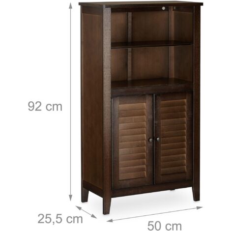 Mueble de baño independiente mueble contenedor 92 cm bambú marrón 130000285 (1/3)