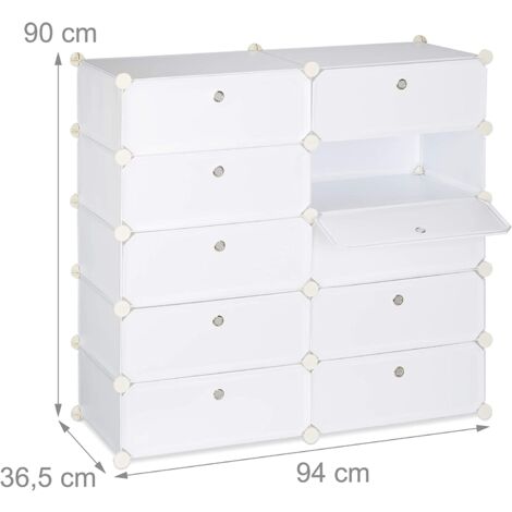 Zapatero estante mueble almacenaje 10 taquillas 20 pares 90 cm blanco 1300016332 (1/4)