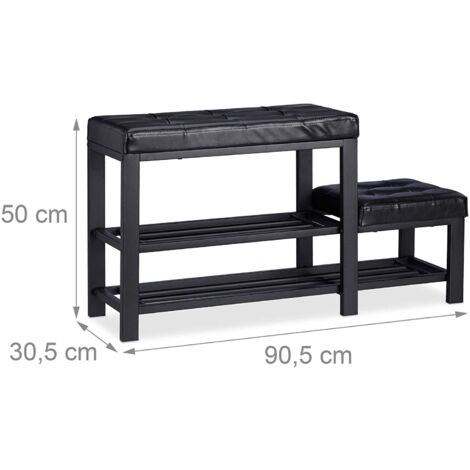 Banco de entrada zapatero taburete 90,5 cm negro 1300003523 (1/3)