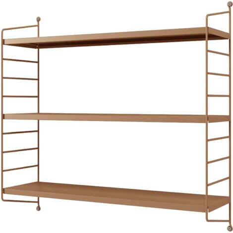 Estante de pared con 3 niveles modulares 50 x 60 x 15 cm marrón claro mate 030007057 (1/4)