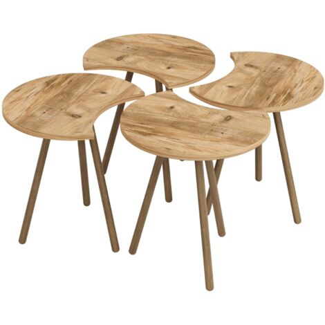 Juego de 4 mesas de centro encajables 48 x 77 x 77 cm imitación madera 030008527