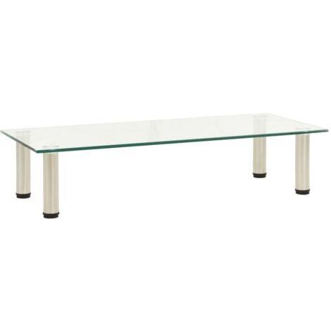 Mueble TV multimedia estantería para televisión buffet para televisión comedor salón dormitorio Transparente 80 x 35 x 17 cm vidrio templado transparente 020028501 (1/5)