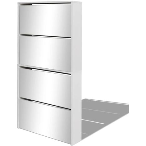 Zapatero 4 baldas y espejo 63 x 17 x 134 cm blanco 020043395 (1/4)