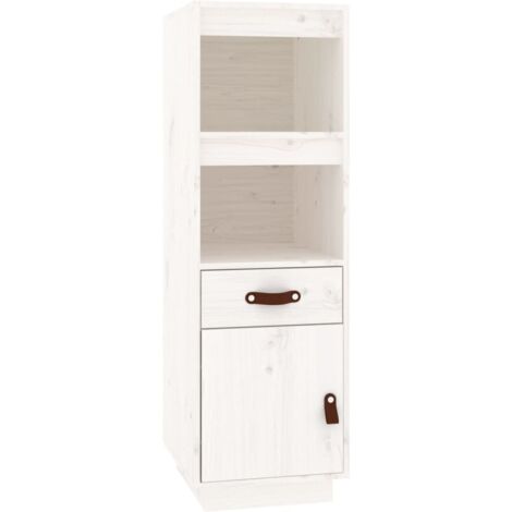 Aparador cómoda cómoda armario mueble organizador cocina salón salón alto 34 x 40 x 108,5 cm madera maciza de pino blanco 020032434