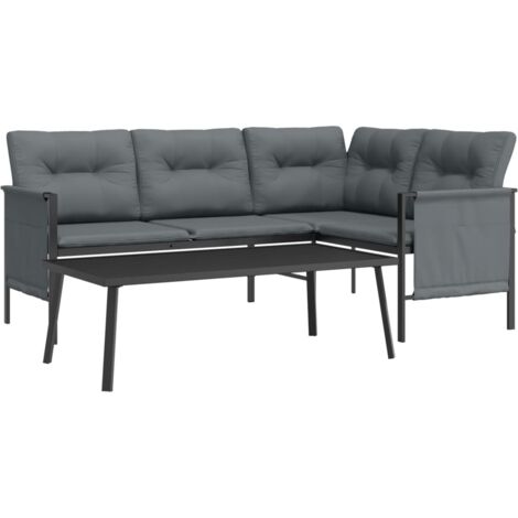 Muebles de jardín muebles de exterior juego de muebles 2 piezas acero antracita 020015879 (1/5)