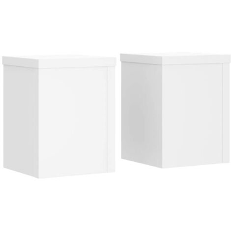 Soporte para plantas y flores juego de 2 15 x 15 x 20 cm madera de ingeniería blanco 020045263 (1/5)