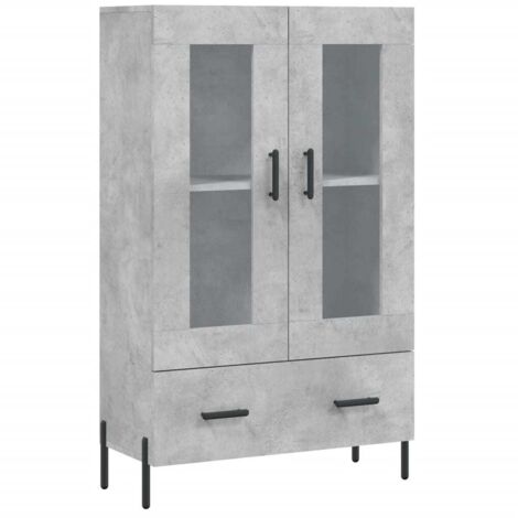 Aparador buffet cómoda mueble mueble de almacenamiento organizador cocina salón salón alto 69,5 x 31 x 115 cm madera contrachapada gris 020034472 (1/5)