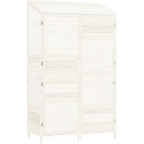 Caseta de jardín 102 x 52 x 1745 cm madera maciza de abeto blanco 020044044 (1/5)