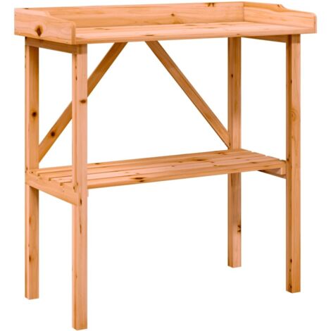 Mesa para plantas con estante 78 x 38 x 825 cm madera de abeto marrón 020045429 (1/5)