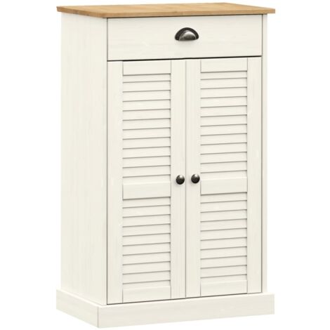 Zapatero zapatero mueble almacenaje entrada pasillo salón 60x35x96 cm madera maciza pino blanco 020022116 (1/5)