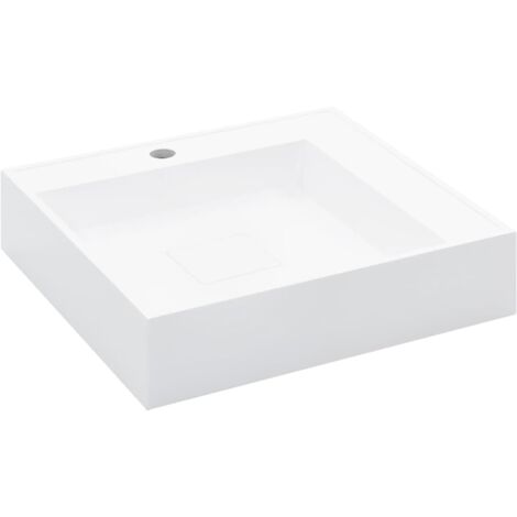 Lavabo lavabo encimera lavabo lavabo para montar baño interior ducha aseo cabina casa 50x50 cm fundición mineral blanco 020002640 (1/5)
