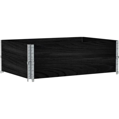 Macetero bancal elevado plantas flores terraza jardín 120 x 80 cm madera maciza de pino negro 020037413 (1/5)