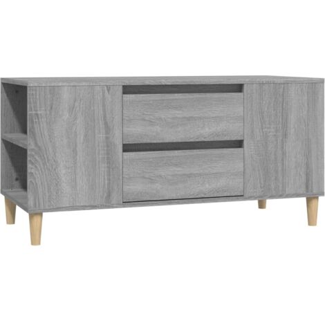 Mueble TV multimedia estantería para televisión buffet para televisión comedor salón dormitorio sonoma 102 x 44,5 x 50 cm madera contrachapada gris 020028369 (1/5)