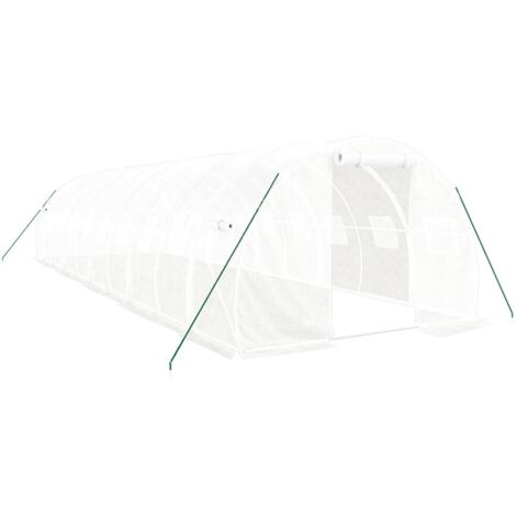 Invernadero de carpa para plantas flores y verduras con estructura de acero 30 m² 10 x 3 x 2 m color blanco 020044569