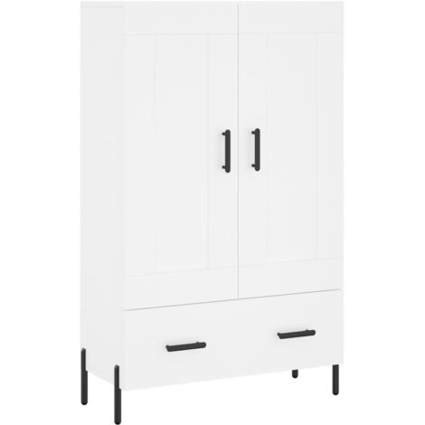 Aparador cómoda cómoda armario mueble organizador cocina salón salón alto 69,5 x 31 x 115 cm madera contrachapada blanco 020032494 (1/5)