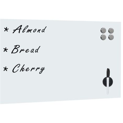 Pizarra magnética para escribir escuela hogar oficina pared vidrio 50 x 30 cm blanco 020045504