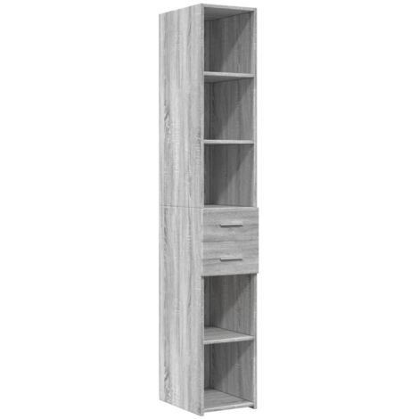 Aparador cómoda cómoda armario mueble organizador cocina salón salón alto Sonoma 30 x 42,5 x 185 cm madera contrachapada gris 020035171 (1/5)