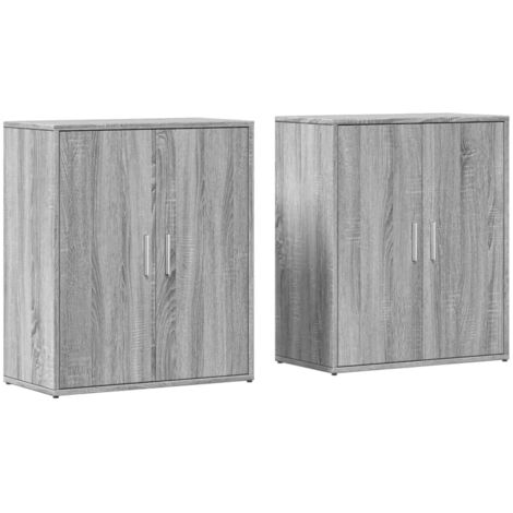 Aparador buffet cómoda armario unidad de almacenamiento organizador cocina salón salón juego de 2 sonoma 60 x 31 x 70 cm madera contrachapada gris 020036957 (1/5)