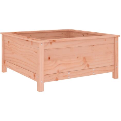 Macetero bancal elevado plantas flores terraza jardín 82,5 x 82,5 x 39 cm madera maciza douglas marrón 020037947 (1/5)