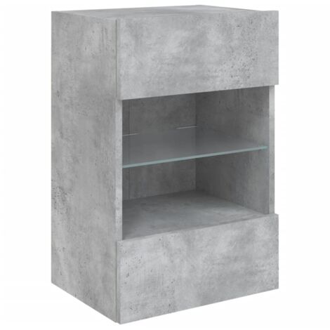 Mueble TV multimedia estantería para televisión buffet para televisión comedor salón dormitorio montado en la pared con luces LED 40 x 30 x 60,5 cm gris 020027881 (1/5)