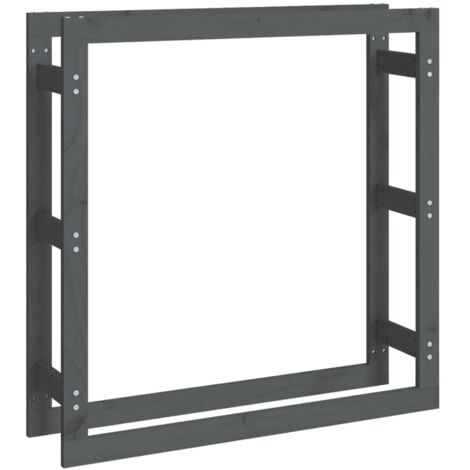 Leñero leñero organizador de almacenamiento 100 x 25 x 100 cm madera de pino gris 020045100 (1/5)