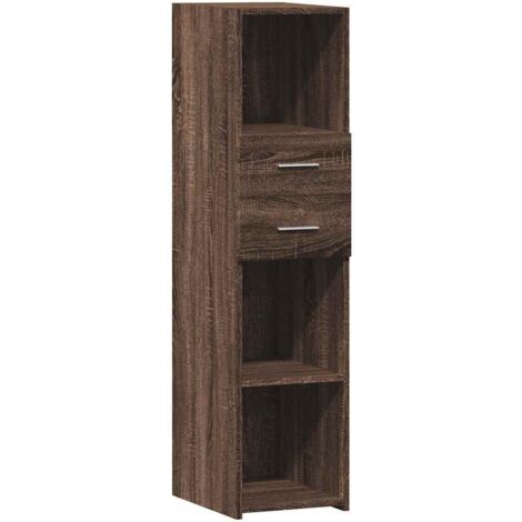 Aparador buffet cómoda armario mueble organizador cocina salón salón alto 30 x 42,5 x 124 cm madera contrachapada marrón 020033573 (1/5)