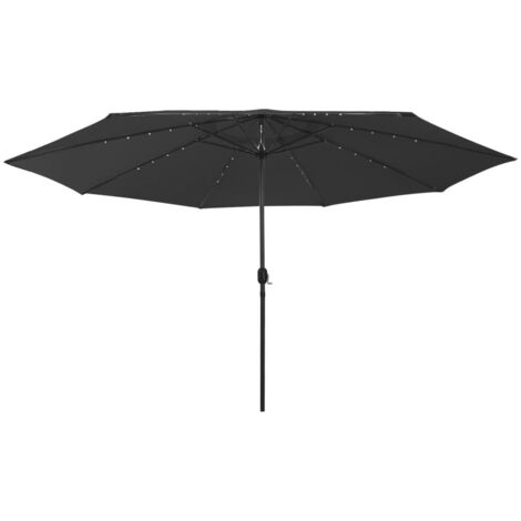 Parasol de exterior con LED y mástil metálico negro de 400cm 020008182 (1/5)
