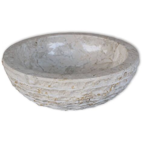 Lavabo de mármol 40 cm de diámetro color crema 020002837 (1/5)