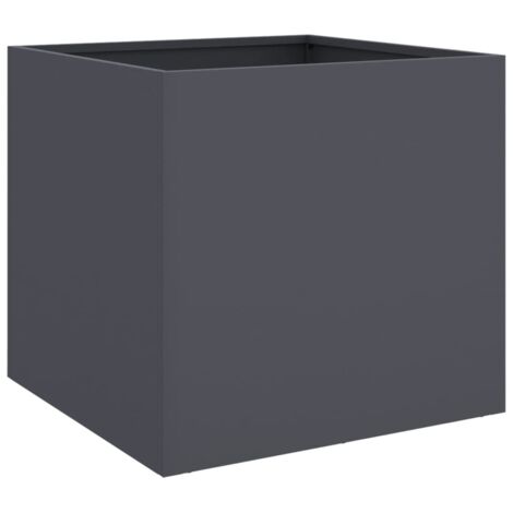 Macetero bancal elevado plantas flores terraza jardín 49 x 47 x 46 cm acero antracita 020037620 (1/5)
