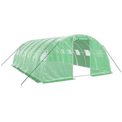 Invernadero de carpa para plantas flores y verduras con estructura de acero 24 m² 6 x 4 x 2 m verde 020044562