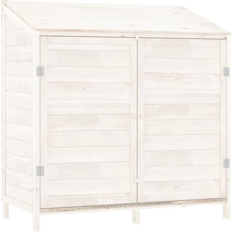 Caseta de jardín 102 x 52 x 112 cm madera maciza de abeto blanco 020044041 (1/5)