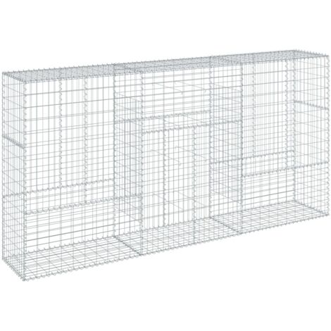 Muro de contención de gaviones con tapa 300 x 50 x 150 cm hierro galvanizado color plata 020040154