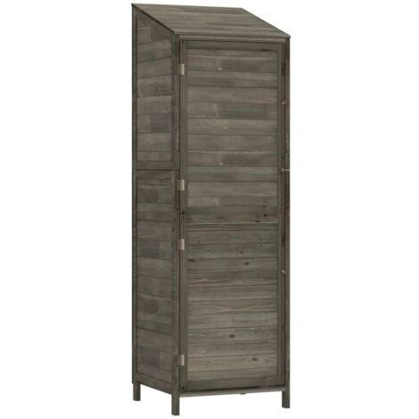 Caseta de jardín 55 x 52 x 1745 cm madera maciza de abeto antracita 020044052 (1/5)