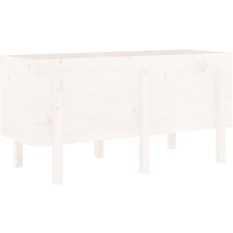 Macetero bancal elevado plantas flores terraza jardín jardín 121 x 50 x 57 cm madera maciza de pino blanco 020039356 (1/5)