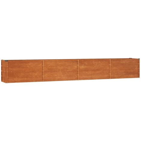 Macetero bancal elevado plantas flores terraza jardín oxidado 320 x 40 x 45 cm acero corten marrón 020039870 (1/5)