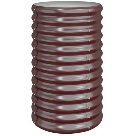 Macetero bancal elevado plantas flores terraza jardín jardín acero con recubrimiento en polvo 40 x 40 x 68 cm marrón 020038574 (1/3)