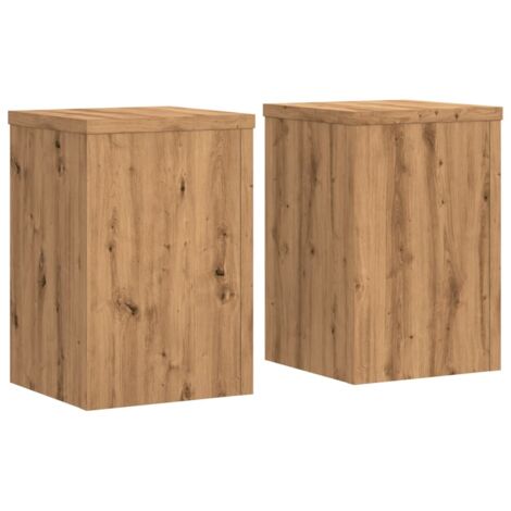 Soporte para plantas y flores juego de 2 hecho a mano de madera de ingeniería marrón 020045292 (1/5)