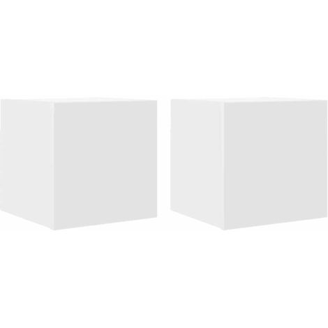 Mueble TV de pared estantería multimedia para televisión buffet de televisión comedor salón dormitorio 2 piezas 30,5 x 30 x 30 cm blanco 020028902 (1/5)