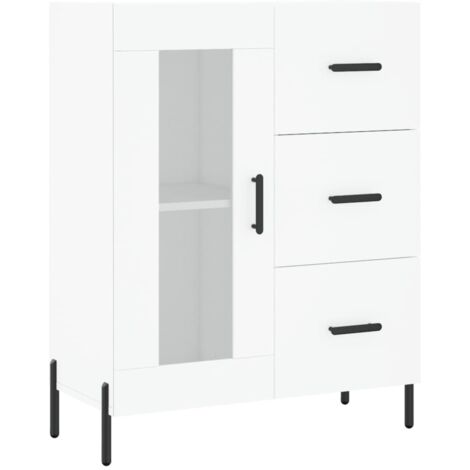 Aparador buffet cómoda mueble mueble de almacenaje organizador cocina salón salón 69,5 x 34 x 90 cm madera contrachapada blanco 020030417 (1/5)
