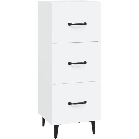 Aparador buffet cómoda mueble mueble de almacenaje organizador cocina salón salón 34,5 x 34 x 90 cm madera contrachapada blanco 020030248 (1/5)