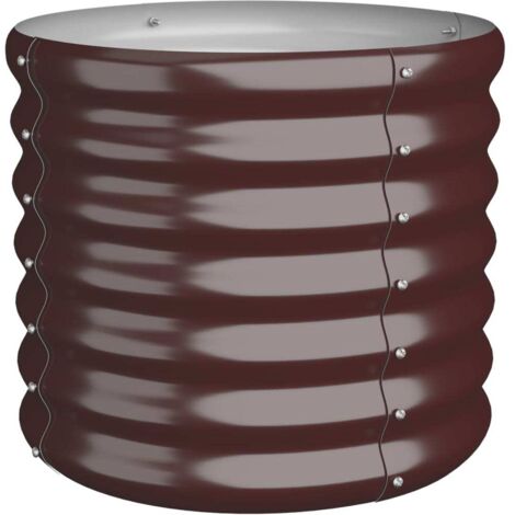 Macetero bancal elevado plantas flores terraza jardín jardín acero con recubrimiento en polvo 40 x 40 x 36 cm marrón 020038570 (1/3)