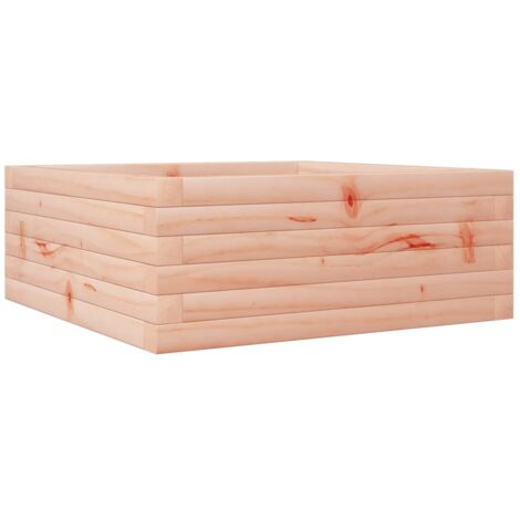 Macetero bancal elevado plantas flores terraza jardín 60 x 60 x 23 cm madera maciza douglas marrón 020037702 (1/5)