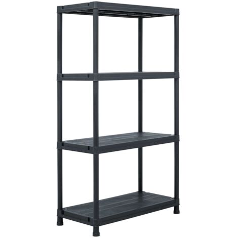 Estantería de almacenaje 100 kg 60 x 30 x 138 cm plástico negro 020000634 (1/5)