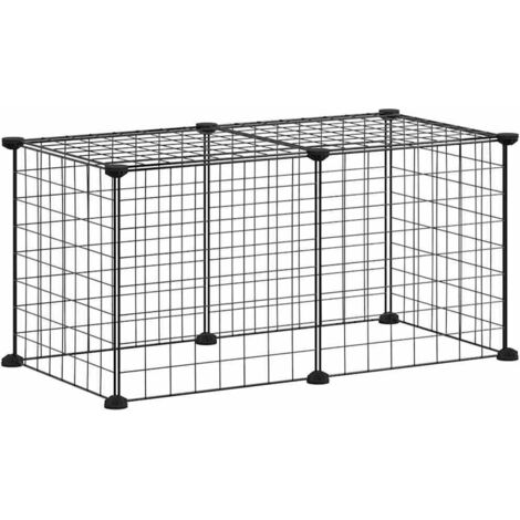 Jaula para mascotas con 8 paneles 35 x 35 cm acero negro 020041602 (1/3)