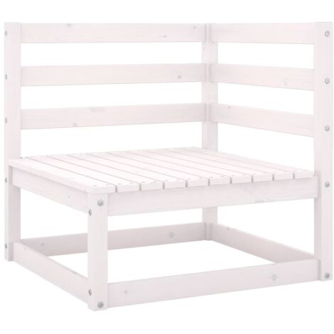 Sofá esquinero de jardín blanco de madera maciza de pino 020013207 (1/5)