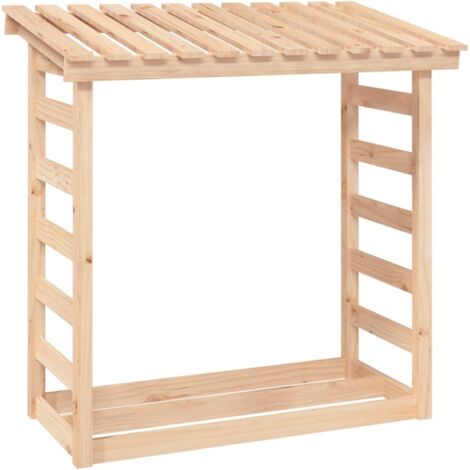 Leñero organizador de almacenamiento para leña 108 x 645 x 110 cm madera de pino natural 020045103 (1/5)