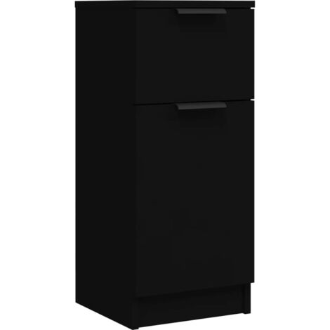 Aparador buffet cómoda armario mueble organizador cocina salón salón 30 x 30 x 70 cm madera contrachapada negra 020035858 (1/5)