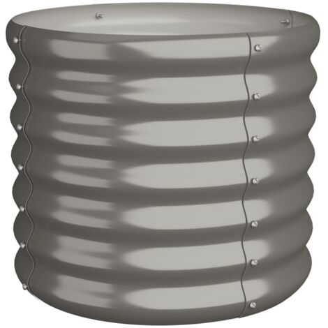 Macetero bancal elevado plantas flores terraza jardín jardín acero con recubrimiento en polvo 40 x 40 x 36 cm gris 020038569 (1/3)