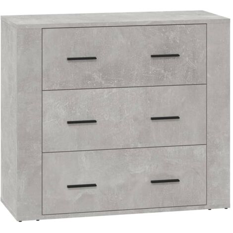Aparador buffet cómoda armario unidad de almacenamiento organizador cocina salón salón 80 x 33 x 70 cm madera contrachapada gris 020032102 (1/5)